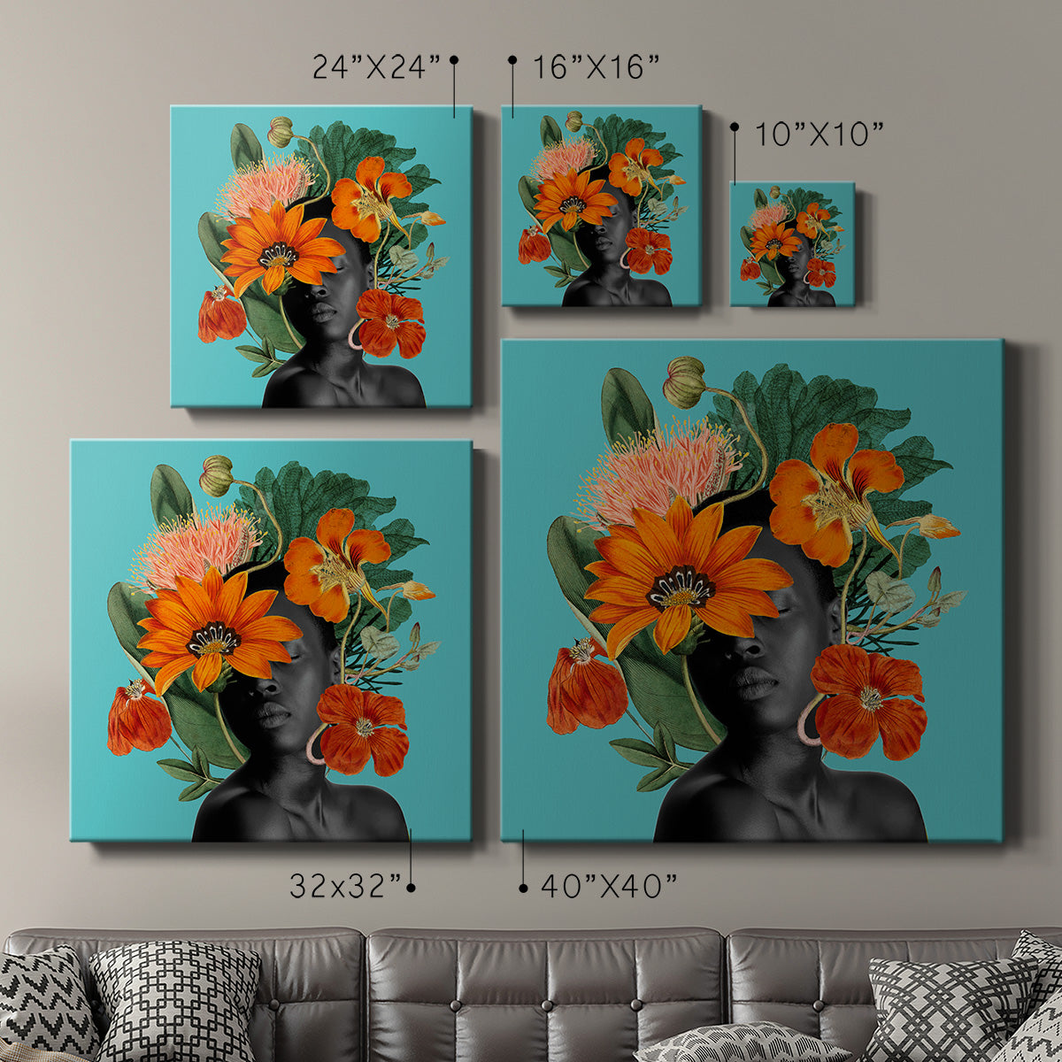 Tangerine Tropics I - Canvas Art Print