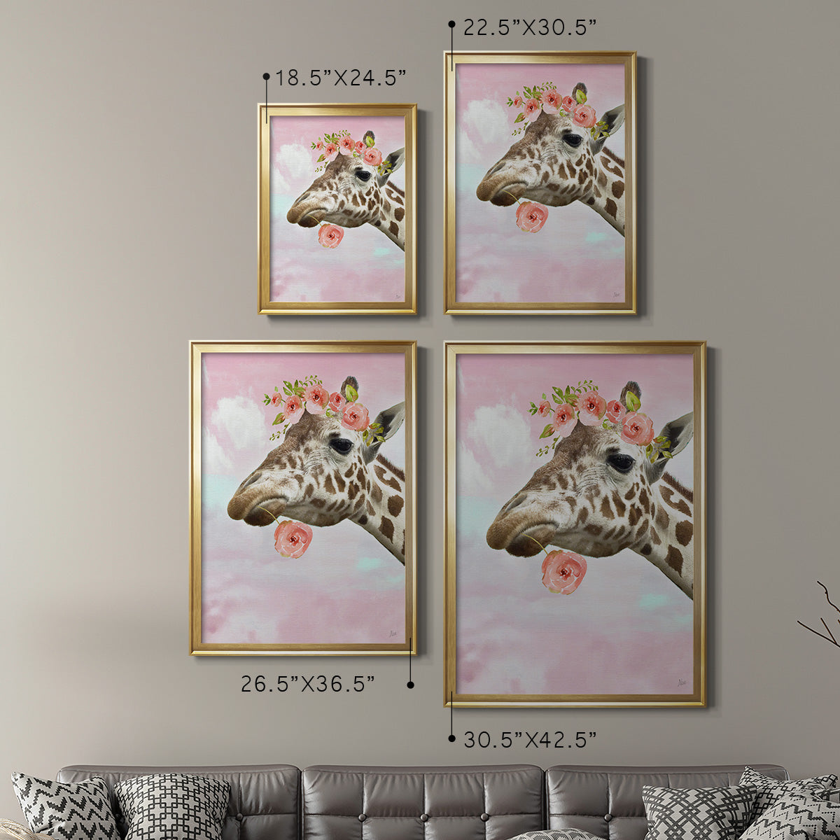 Floral Fun II - Modern Framed Canvas Print