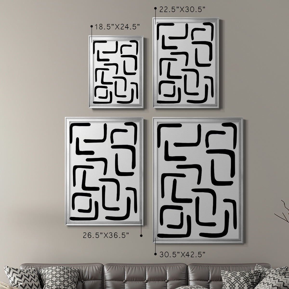 Shuffle III - Modern Framed Canvas Print