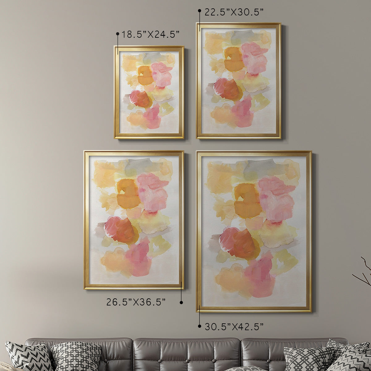 Warm Petals II - Modern Framed Canvas Print