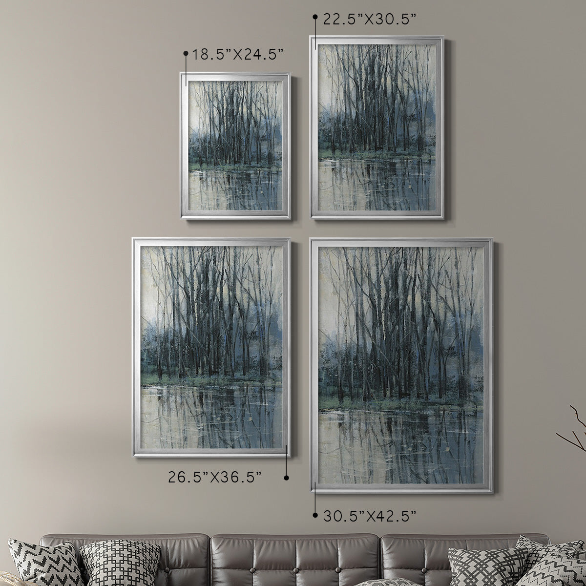 Morning Drizzle II - Modern Framed Canvas Print