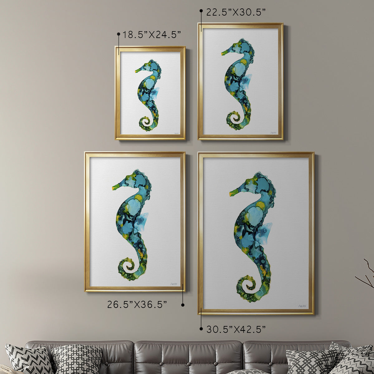 Seahorse - Modern Framed Canvas Print