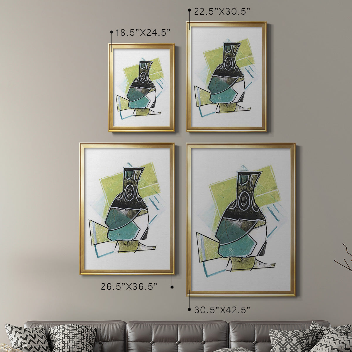 Jubilee Jugs II - Modern Framed Canvas Print