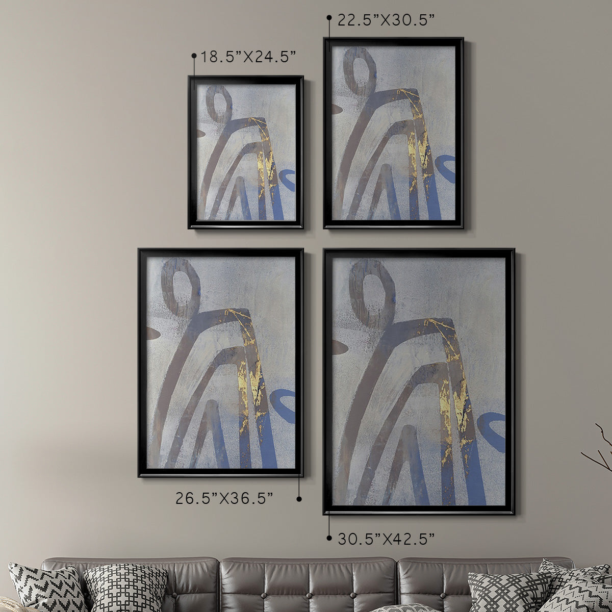 Linx II - Modern Framed Canvas Print