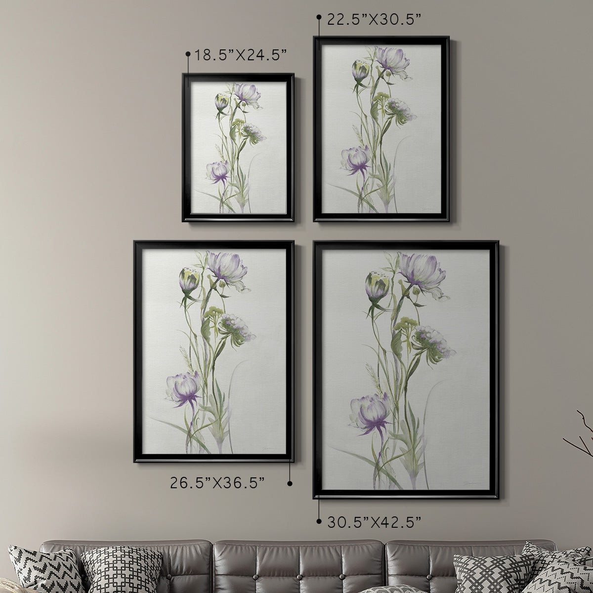 Late Summer Wildflowers I - Modern Framed Canvas Print