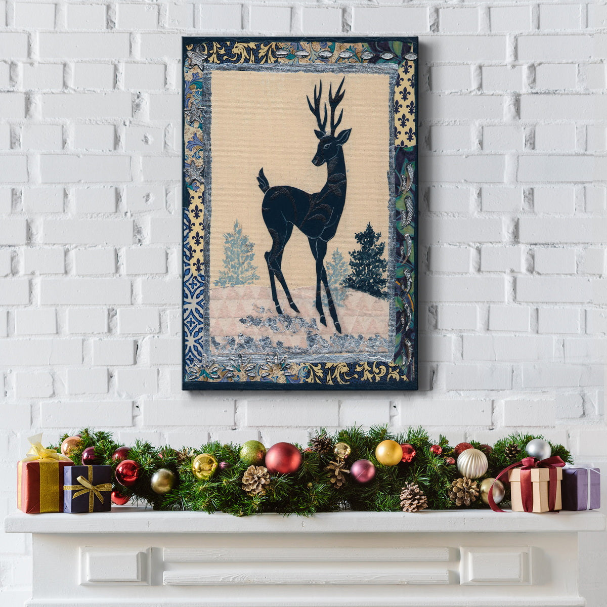 Deer Silhouette Premium Gallery Wrapped Canvas - Ready to Hang