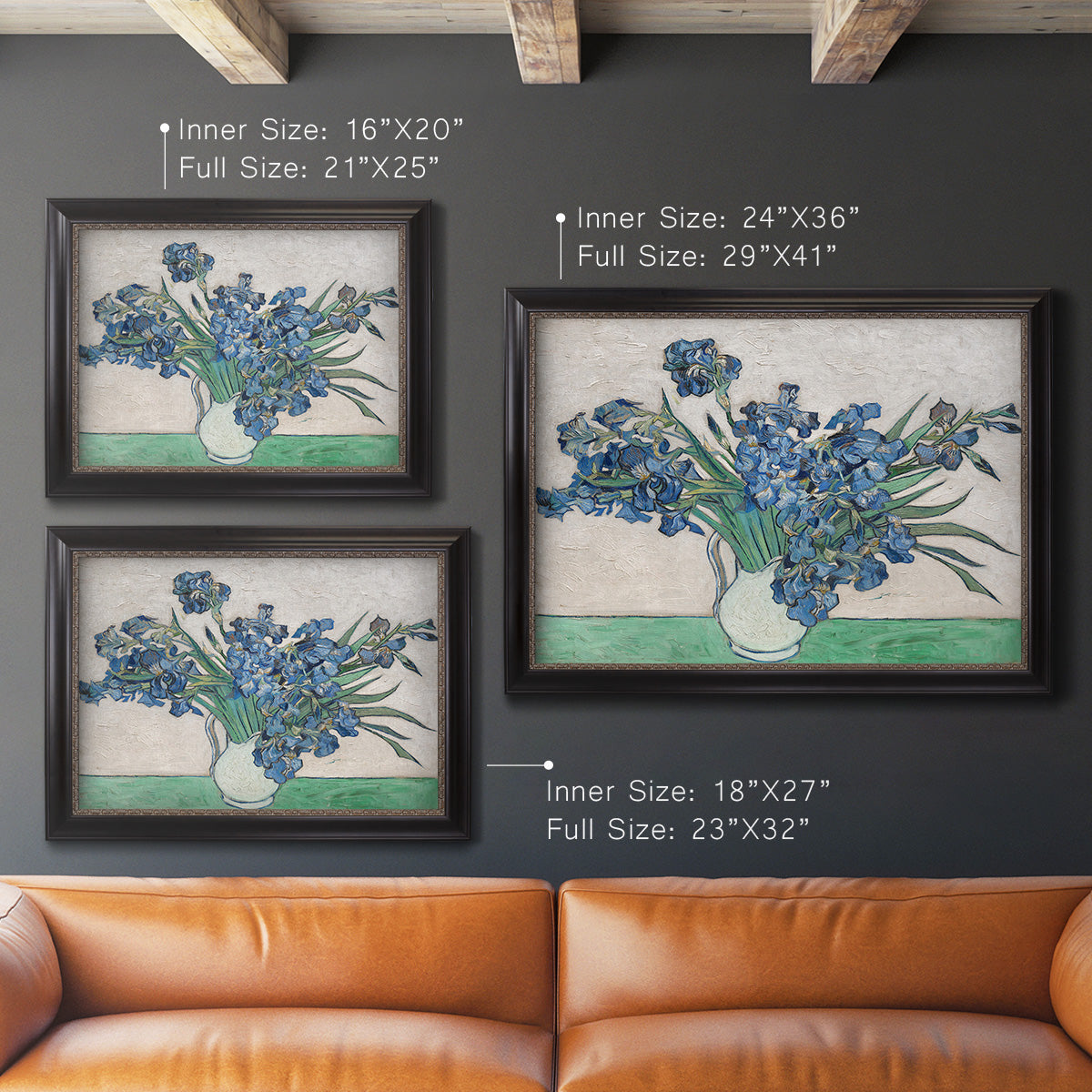 Irises II - Ornate Framed Canvas Print