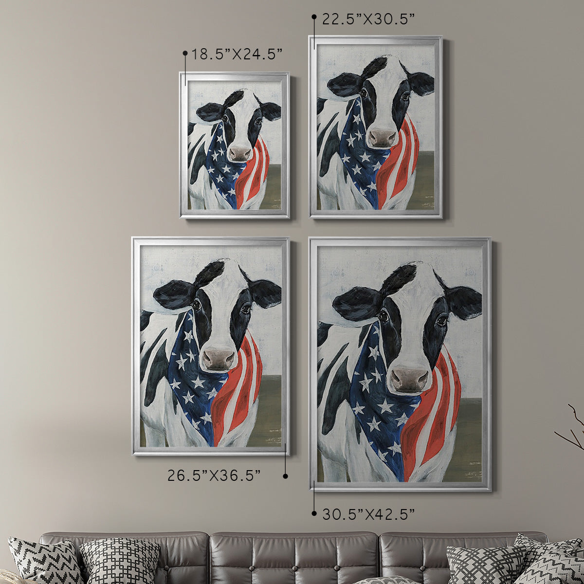 American Cow II - Modern Framed Canvas Print