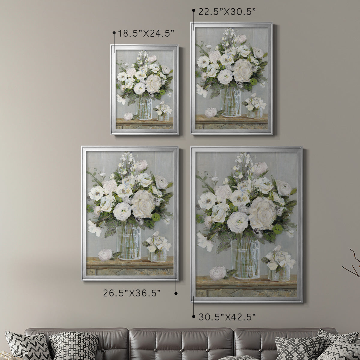 Cottage Whites - Modern Framed Canvas Print