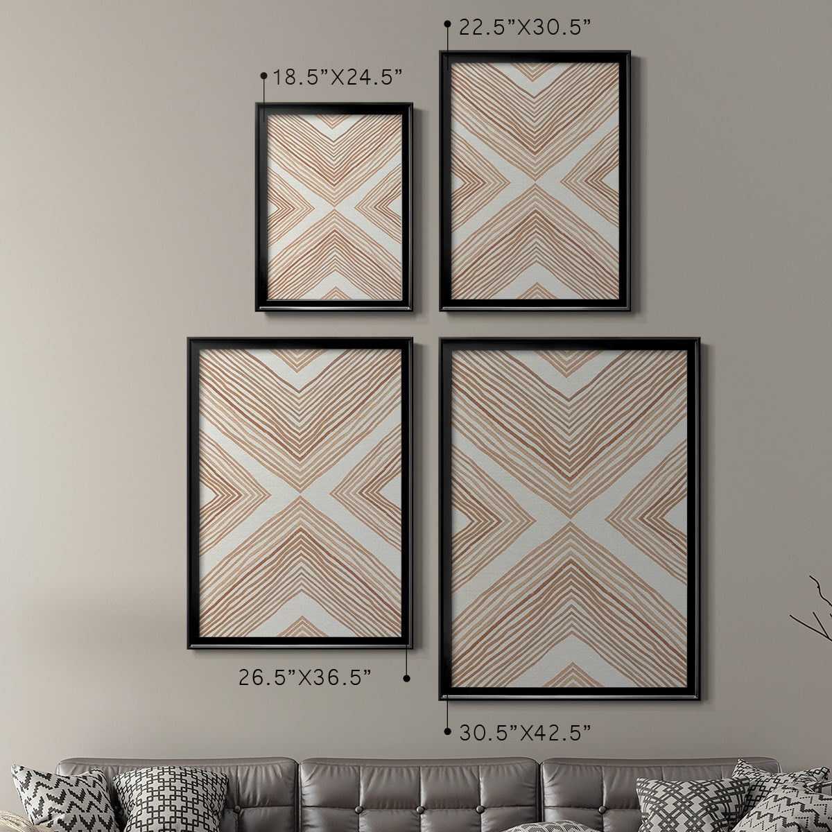 Diametric Clementine II - Modern Framed Canvas Print