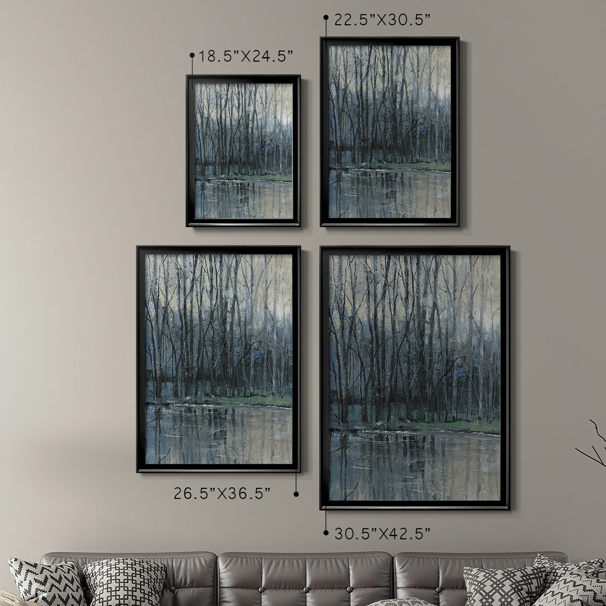 Morning Drizzle I - Modern Framed Canvas Print