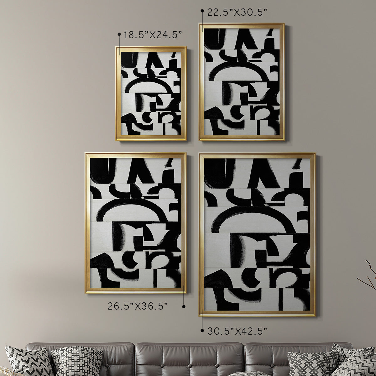 Prosperous Elements V11 - Modern Framed Canvas Print