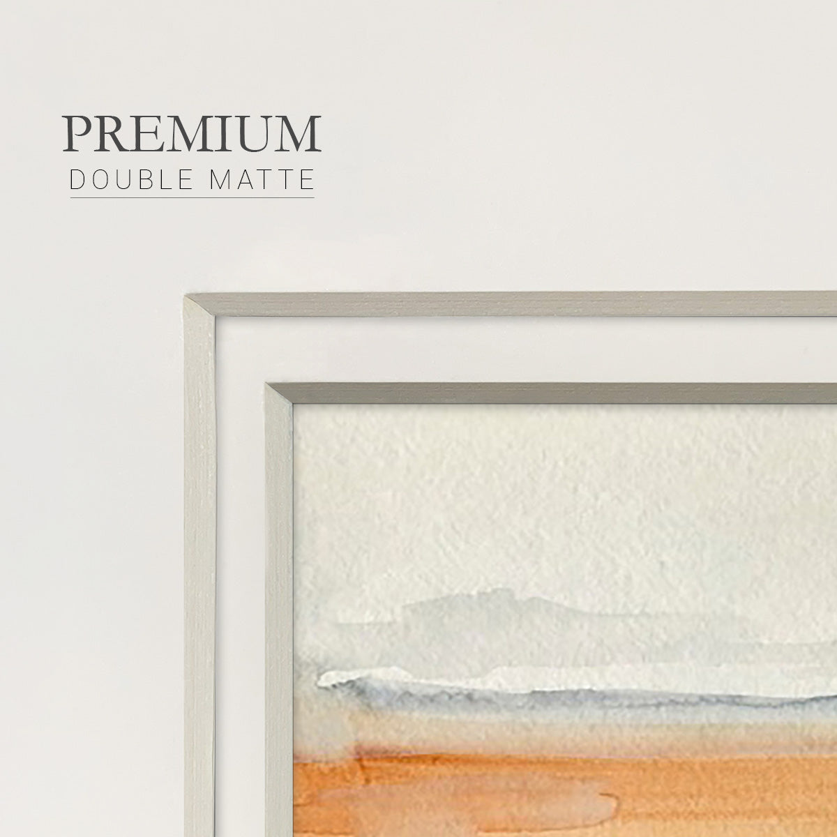 Ash Blue Horizon I - Double Matboard Framed Print