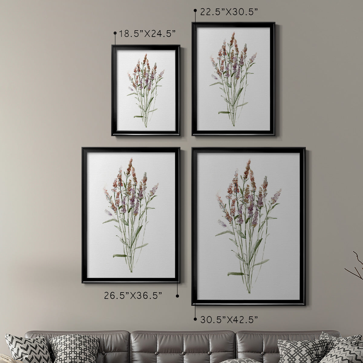 Dainty Botanical III - Modern Framed Canvas Print