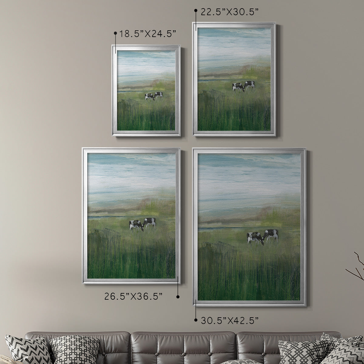 Out to Pasture I - Modern Framed Canvas Print