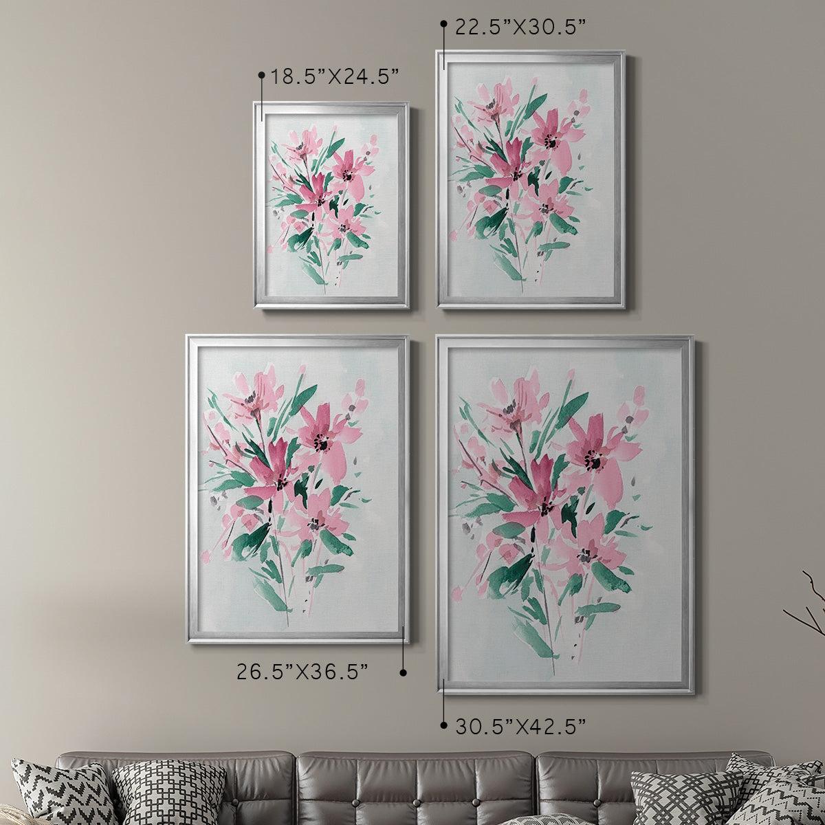 Posy Blooms IV - Modern Framed Canvas Print