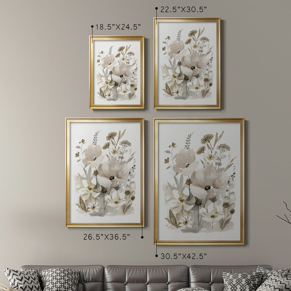 Neutral Nature II - Modern Framed Canvas Print