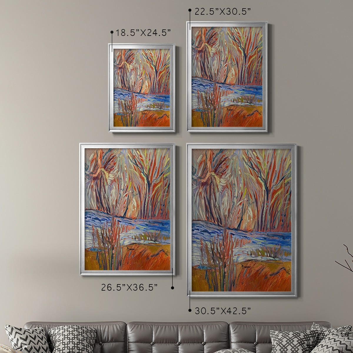 Cadmium Winter Solstice I - Modern Framed Canvas Print