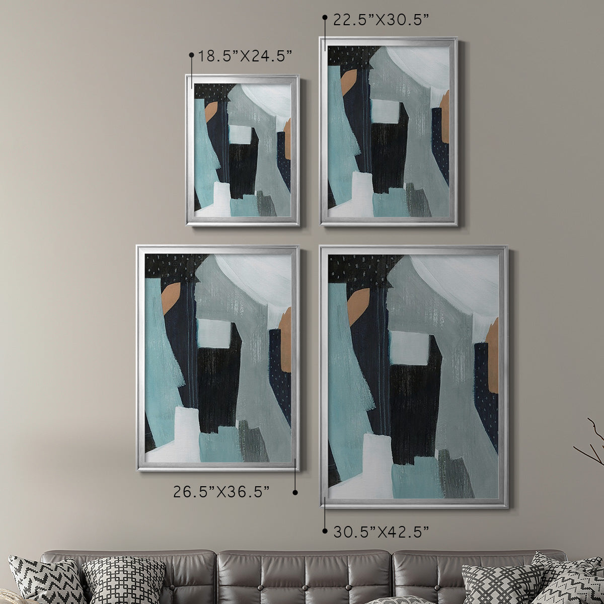 Tangerine Lagoon I - Modern Framed Canvas Print