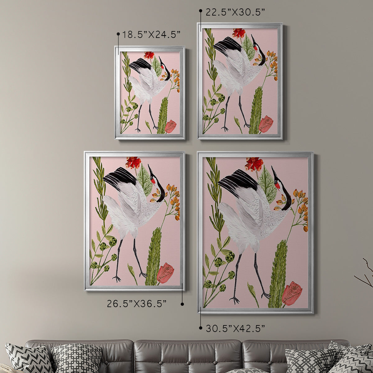 Birds in Motion VI - Modern Framed Canvas Print