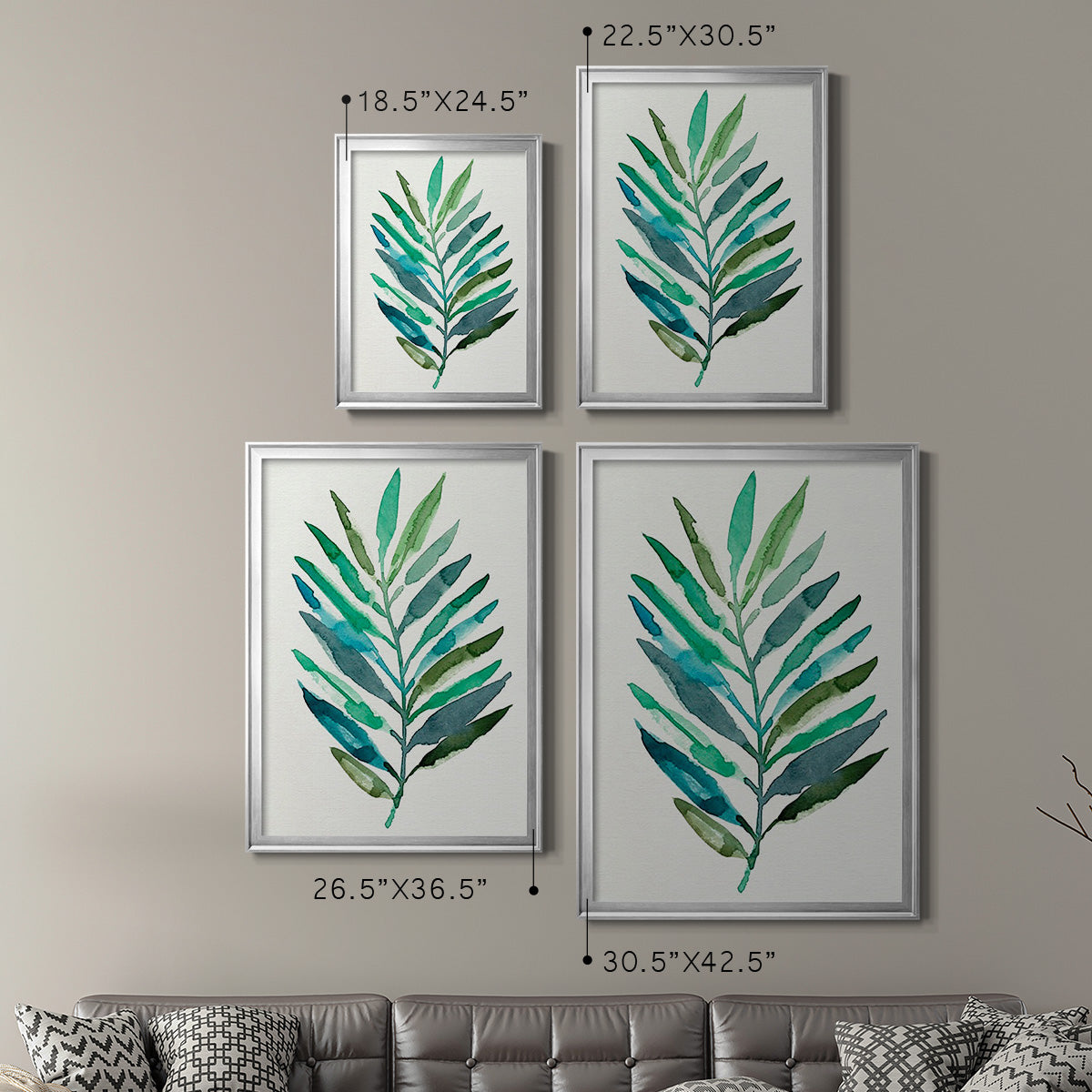 Palm Frond Flow IV - Modern Framed Canvas Print