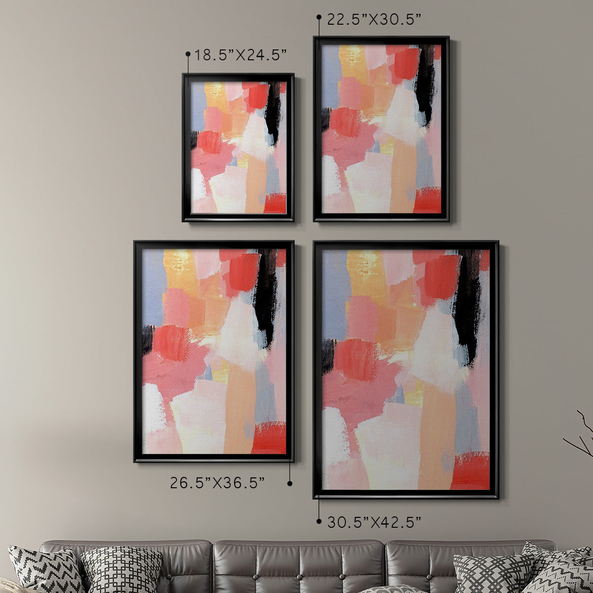 Aerial Scarlet I - Modern Framed Canvas Print