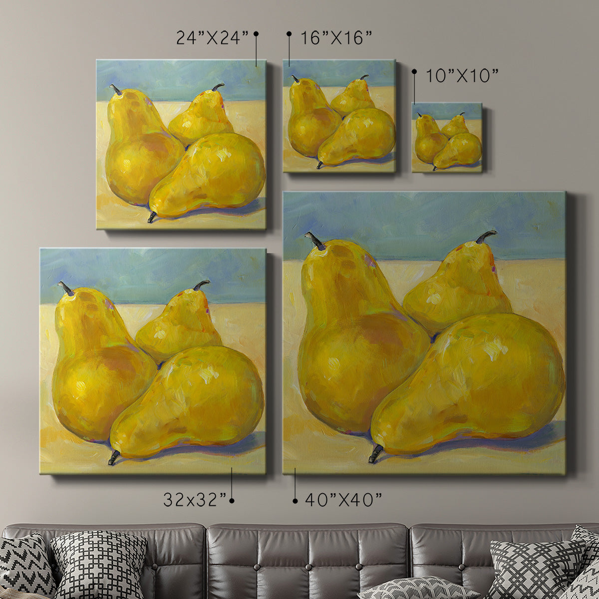 Tres Pears-Premium Gallery Wrapped Canvas - Ready to Hang