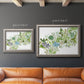 Minimalist abstract succulent botanical watercolor artwork in an ornate vintage silver frame shown in multiple size options.