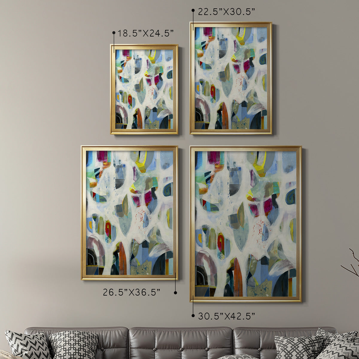 Interaction - Modern Framed Canvas Print