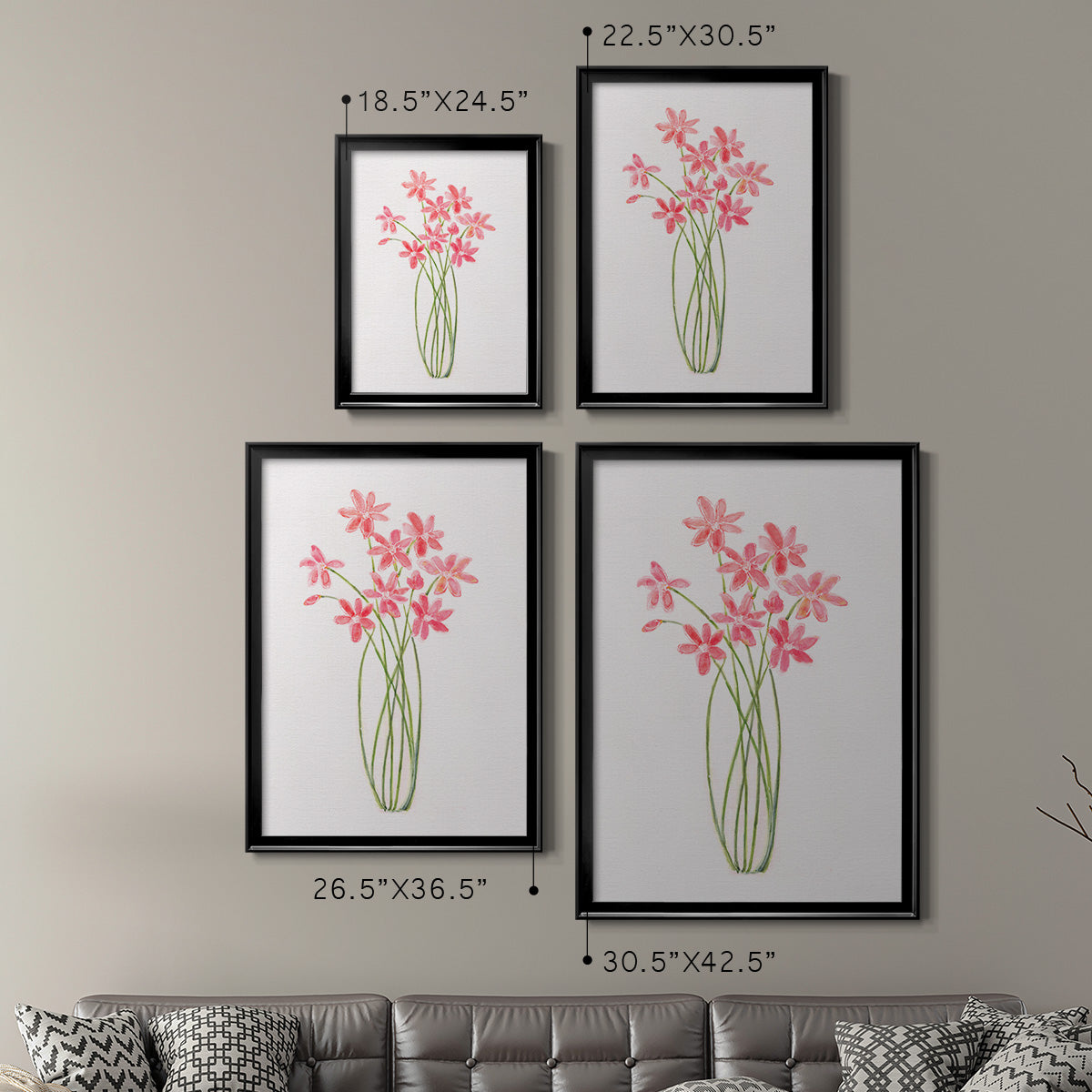 Intertwined Bouquet II - Modern Framed Canvas Print