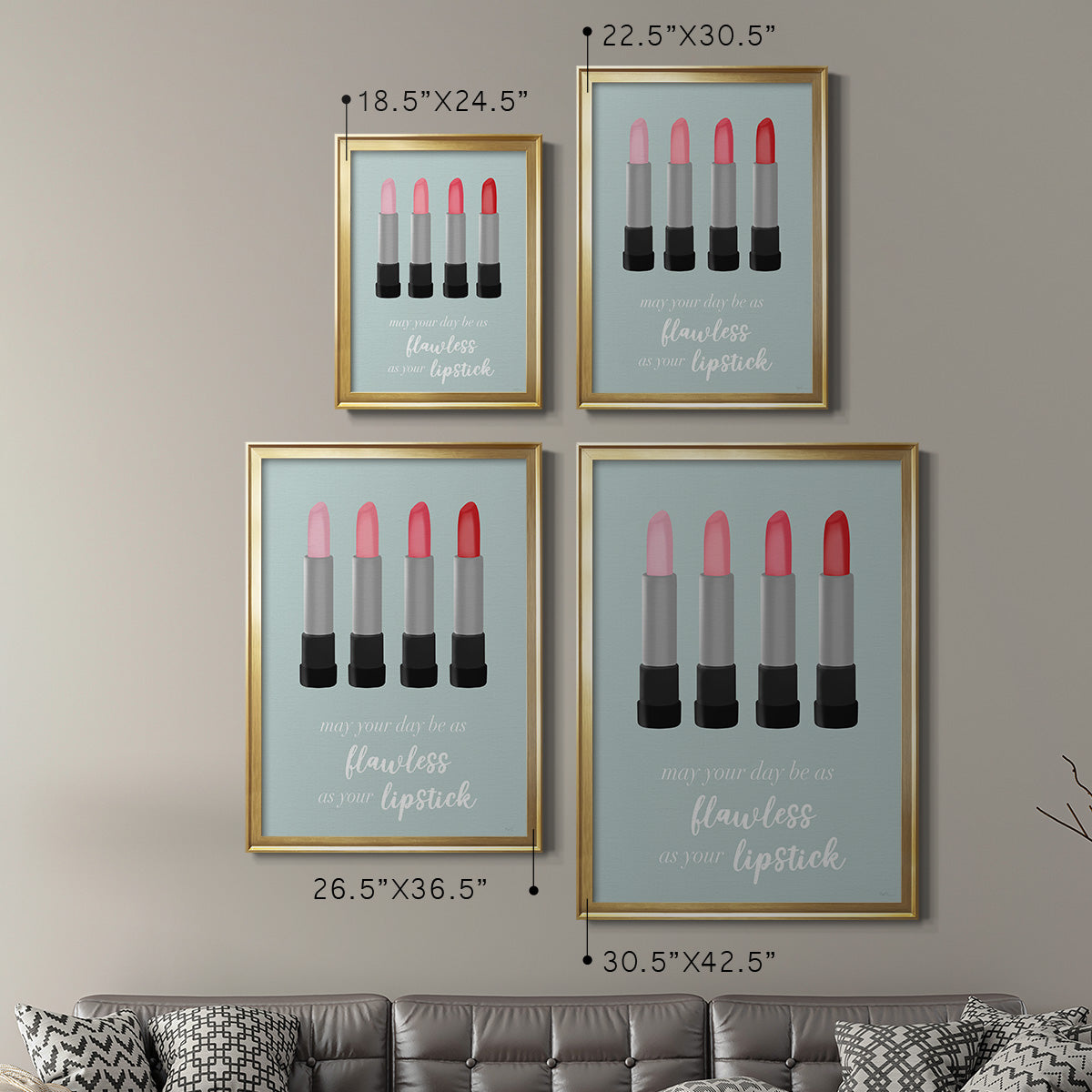 Flawless Lipstick - Modern Framed Canvas Print