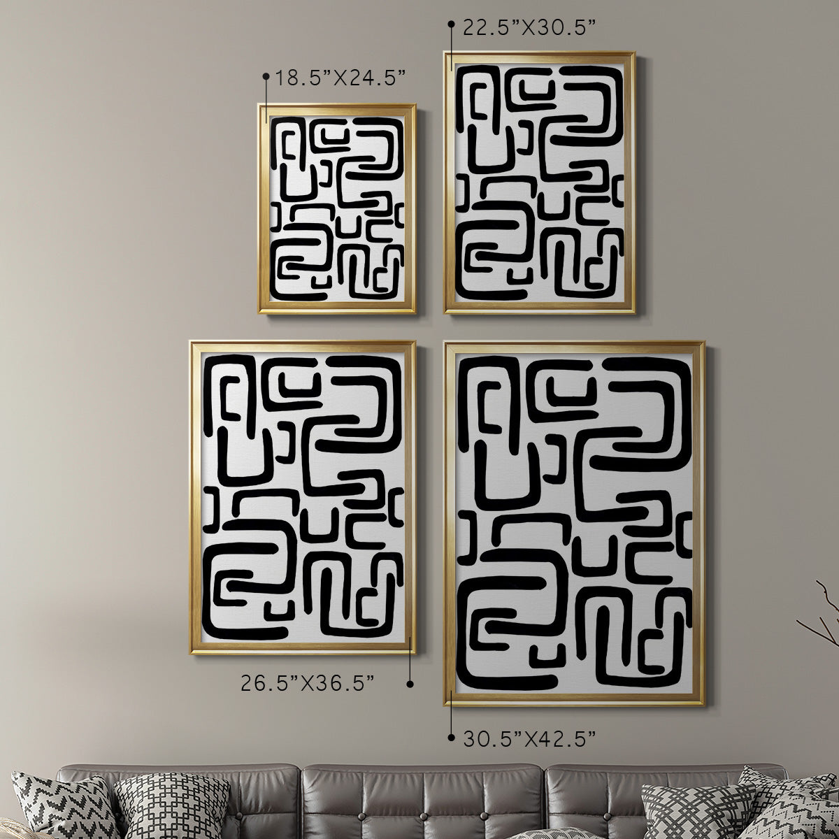 Shuffle II - Modern Framed Canvas Print