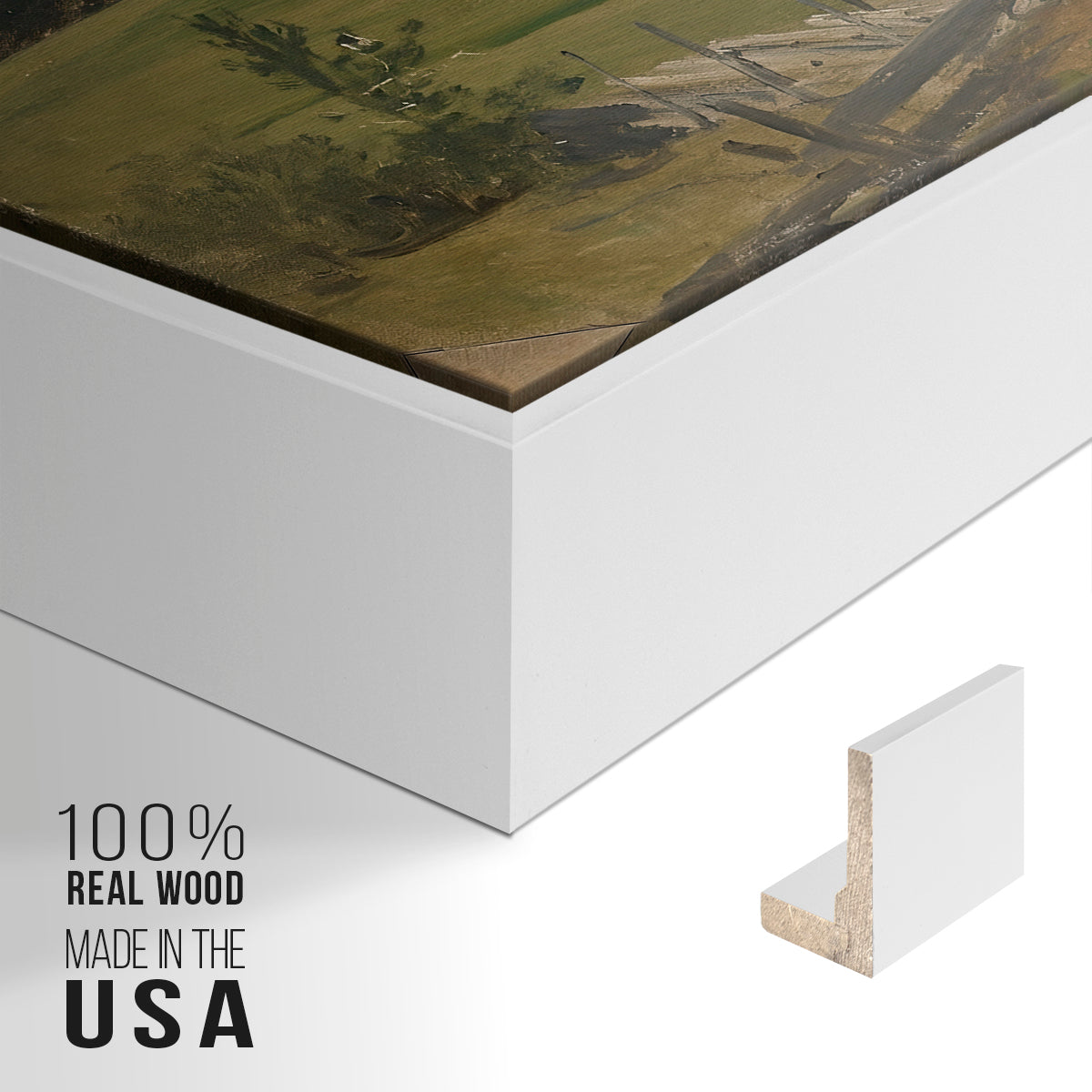 Landscape at Ljan, 1858 - Floater Framed Canvas Print