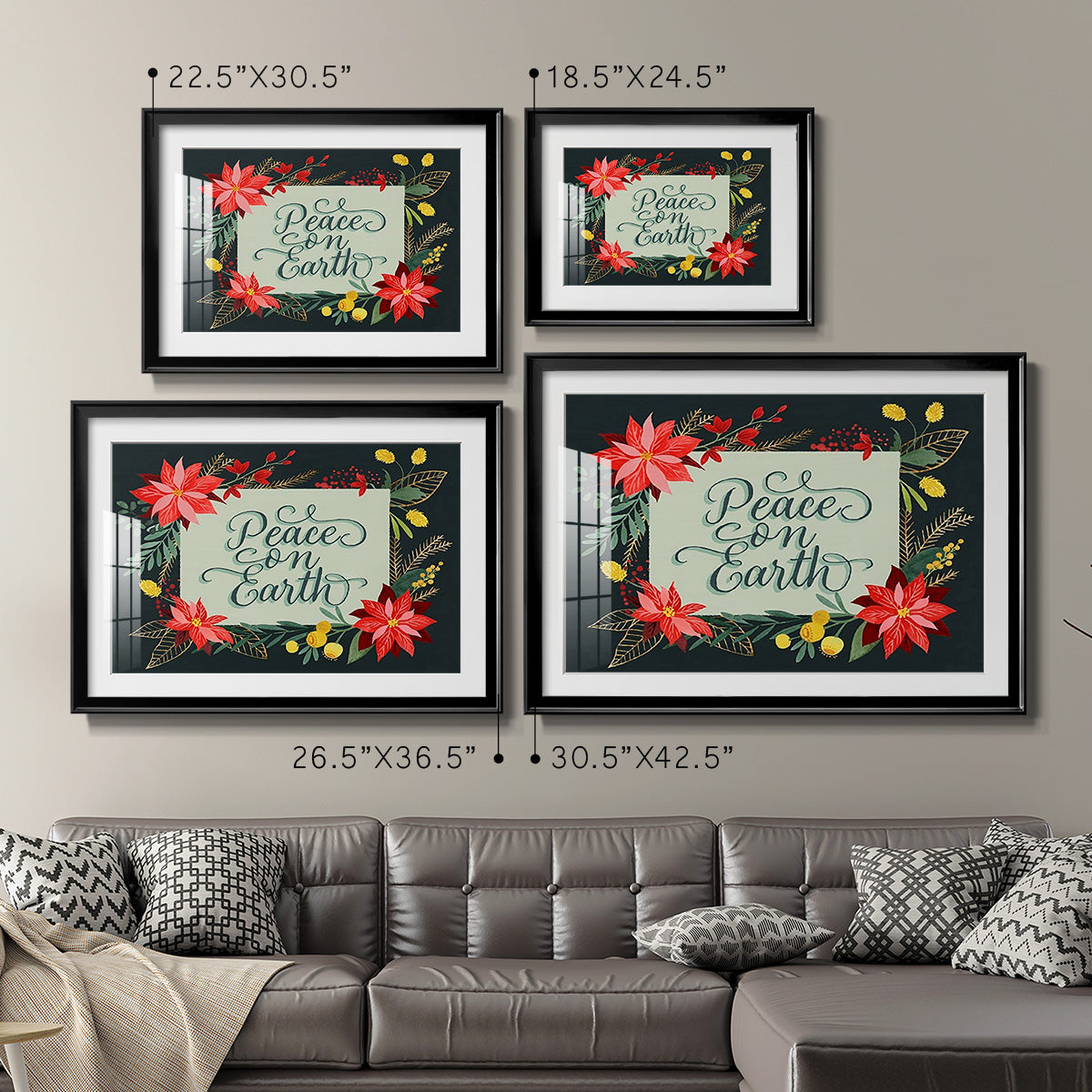 Bright Christmas Night  II - Modern Framed Art Print