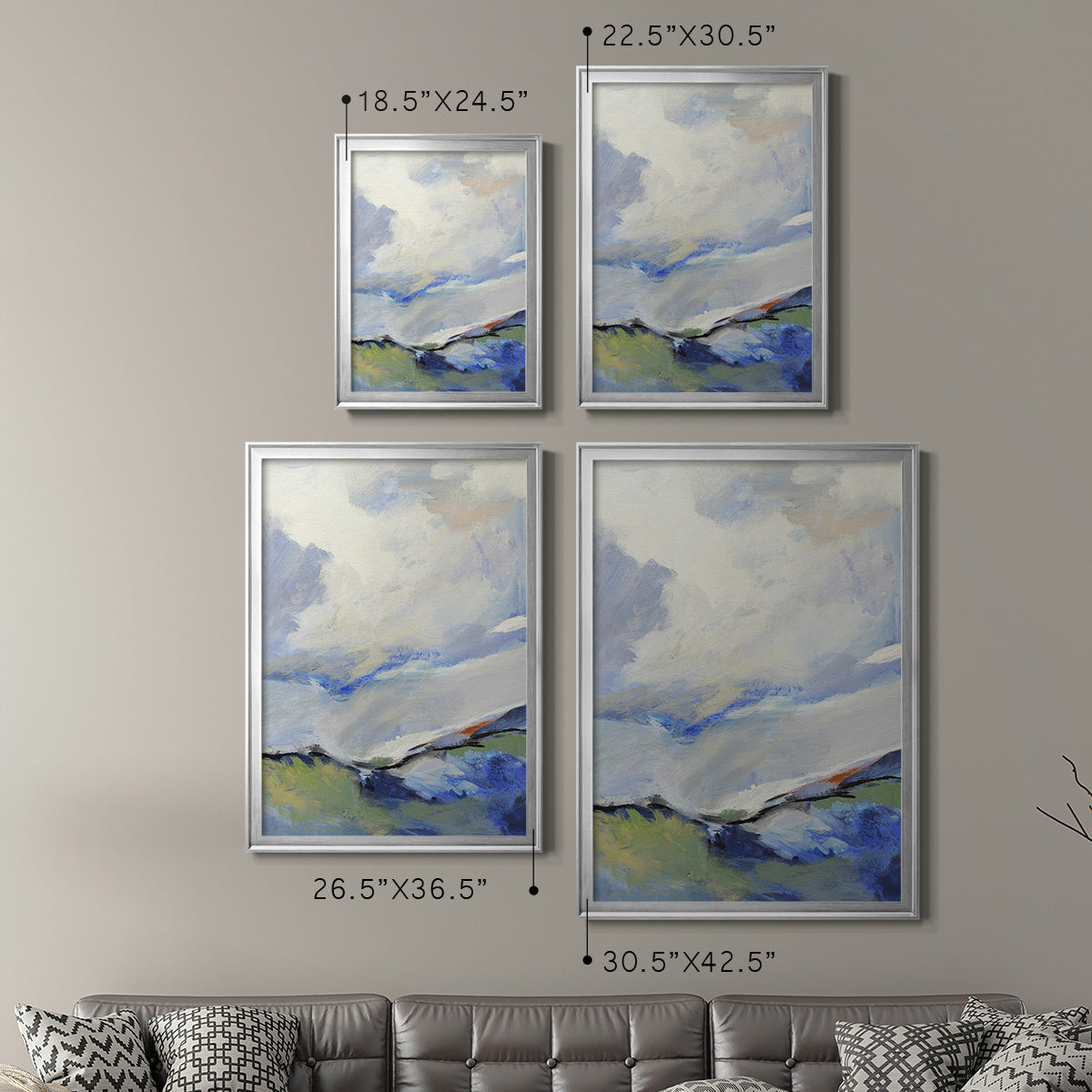 Around The Clouds III - Modern Framed Canvas Print