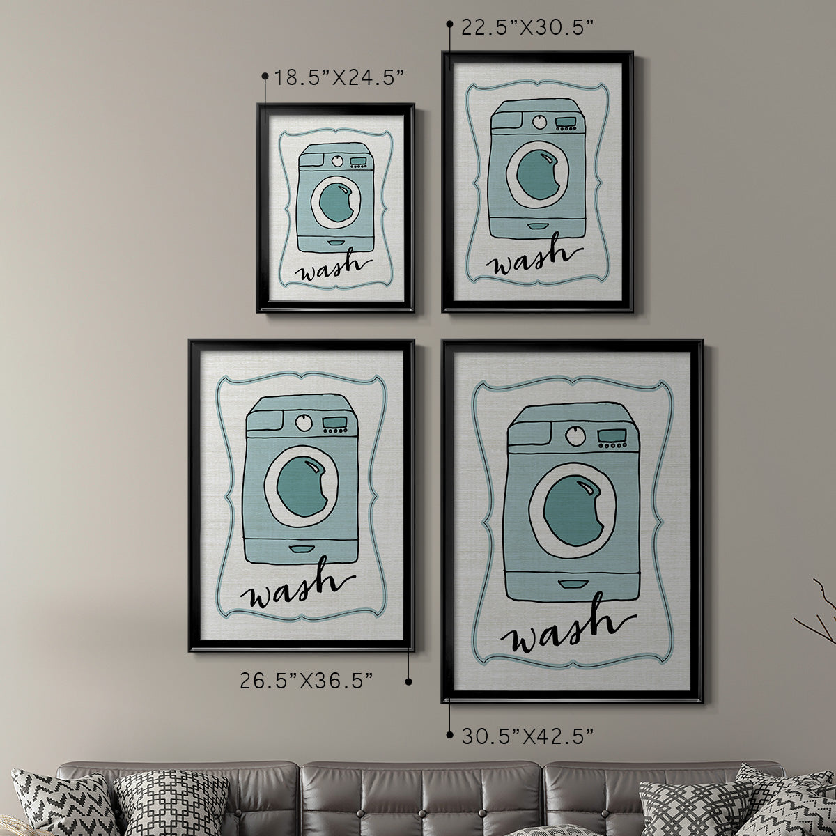 Wash - Modern Framed Canvas Print