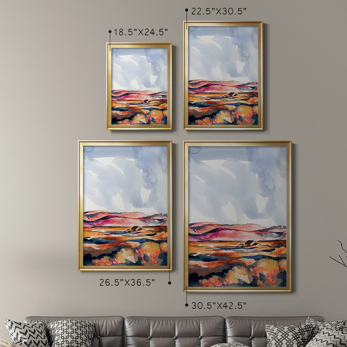 Chromatic Landscapes I - Modern Framed Canvas Print