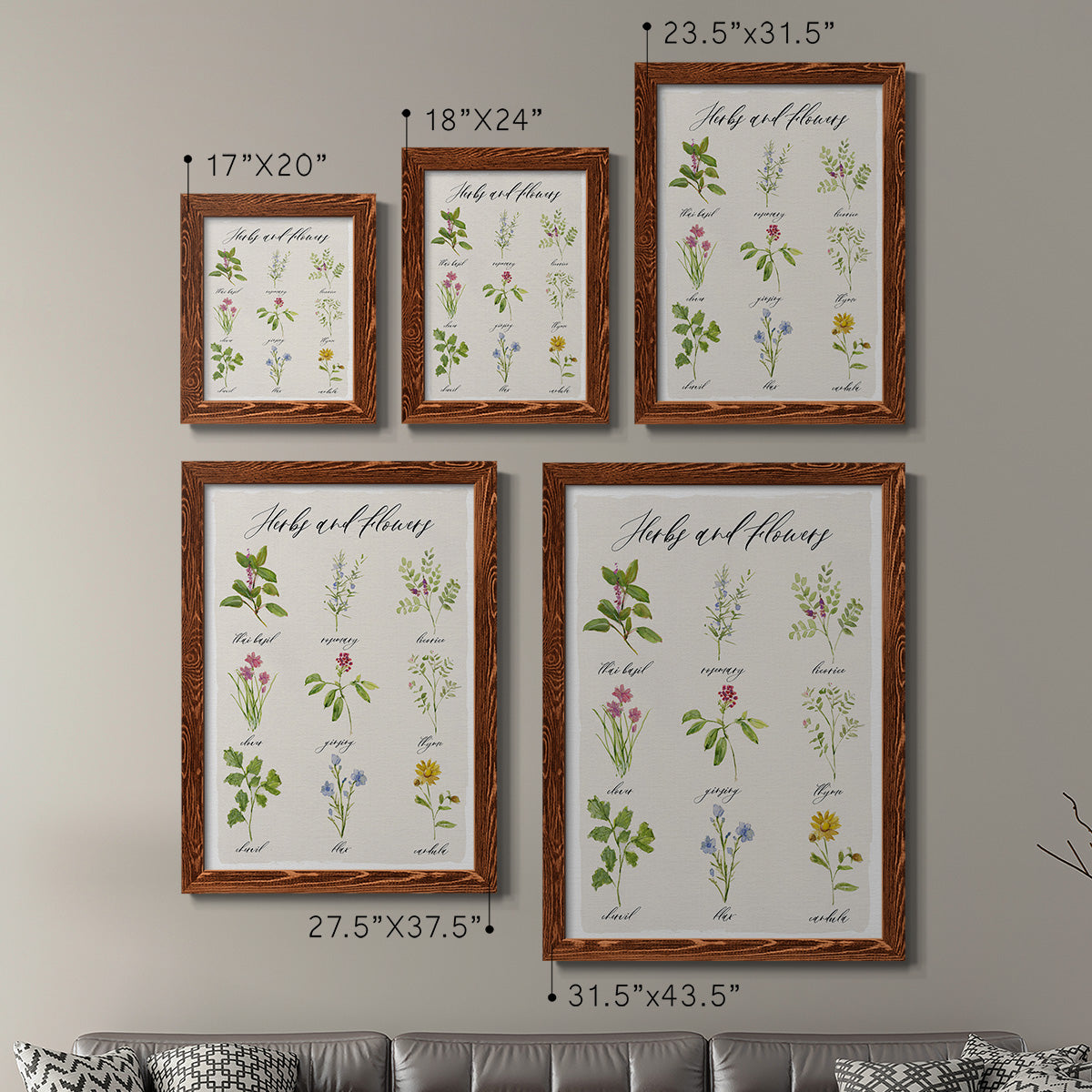 Herbs and Flowers - Premium Framed Canvas 2 Piece Set - Ready to Hang