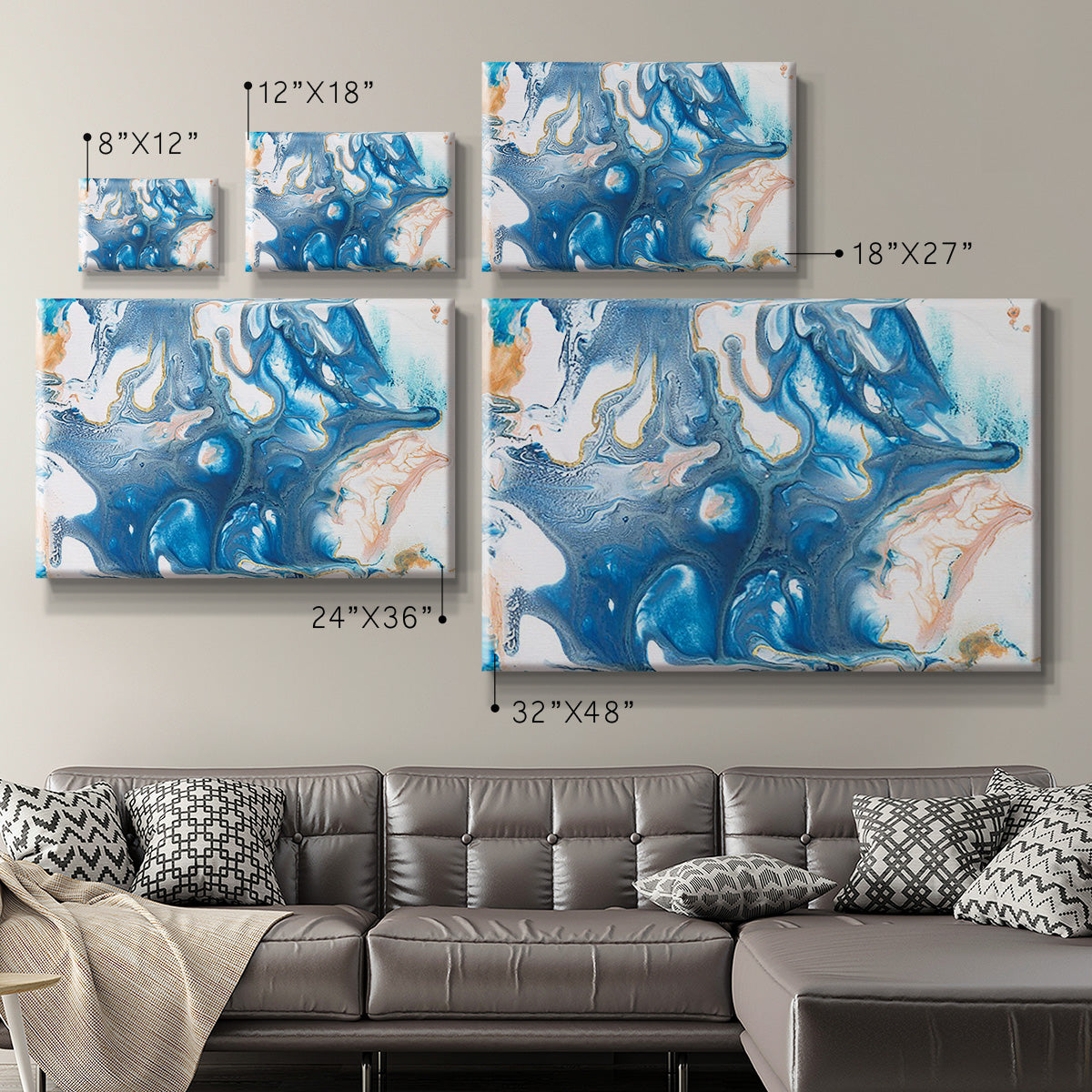 Dancing Blue II - Canvas Art Print