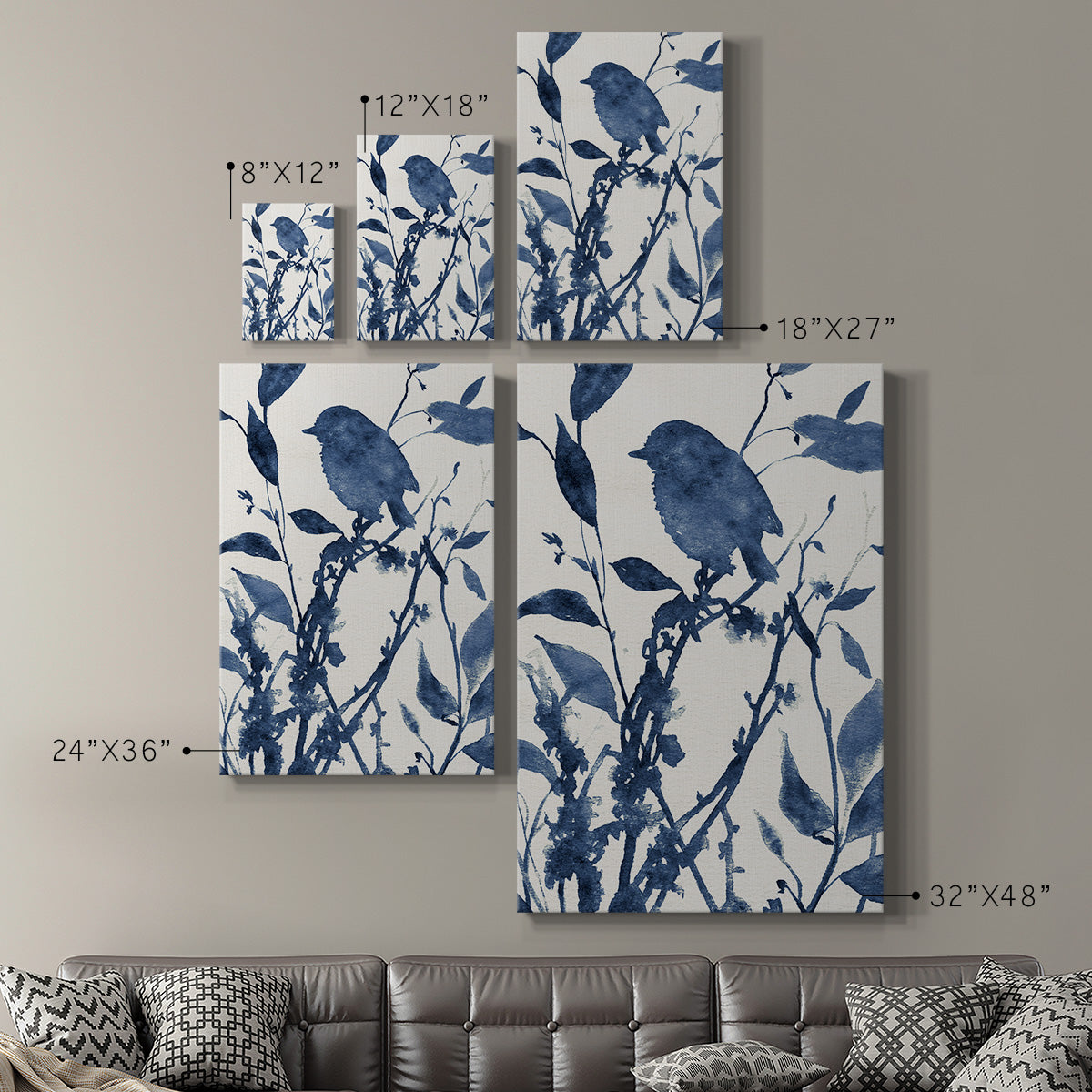 Bluebird Silhouette II Premium Gallery Wrapped Canvas - Ready to Hang