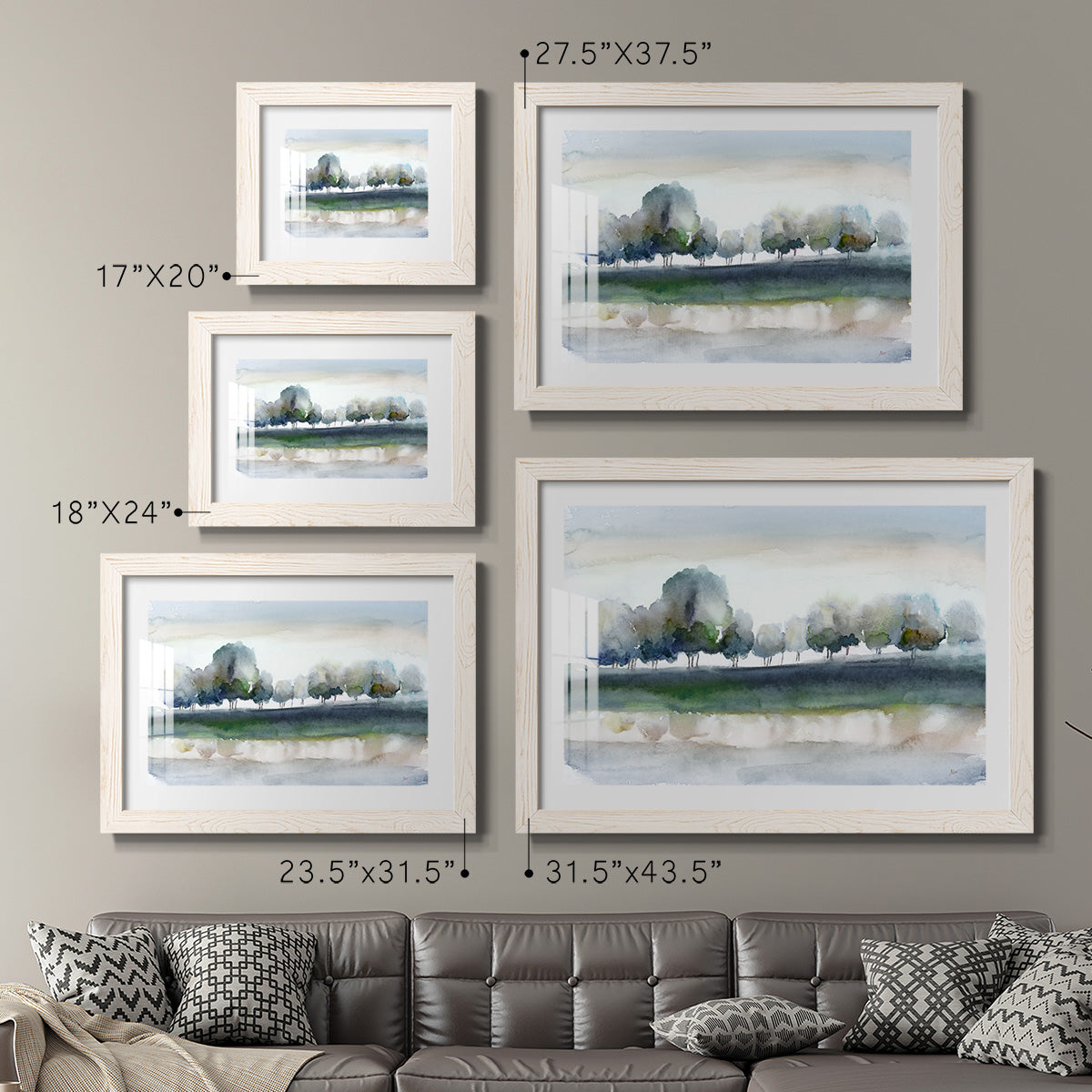 Warm Meadowline Indigo - Barnwood Framed Art Print