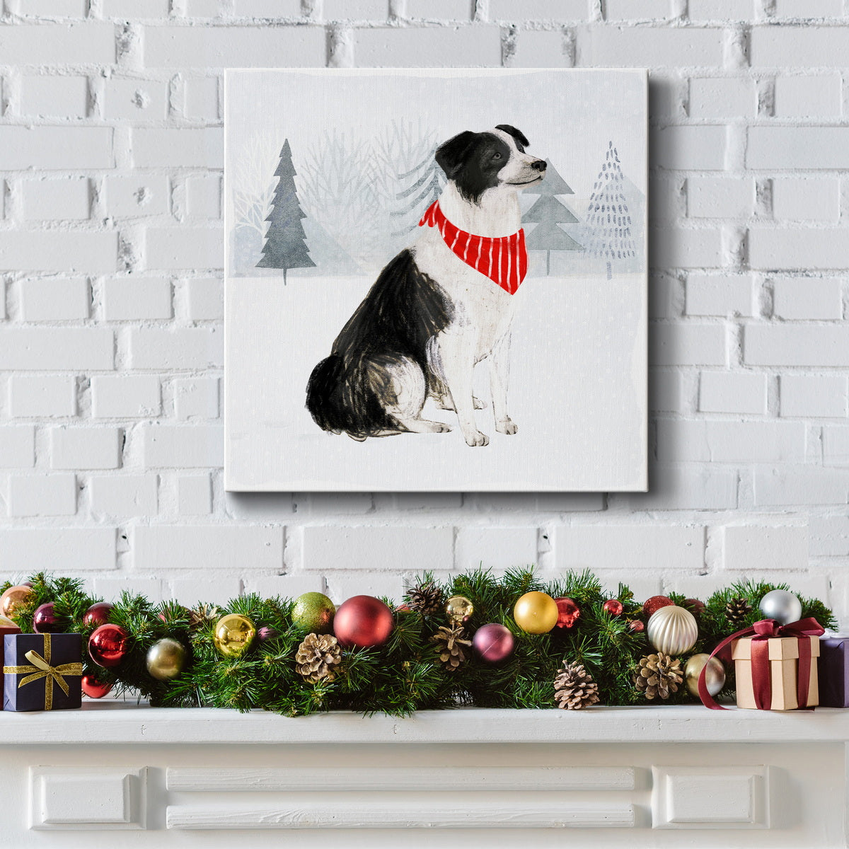 Christmas Cats and Dogs II-Premium Gallery Wrapped Canvas - Ready to Hang