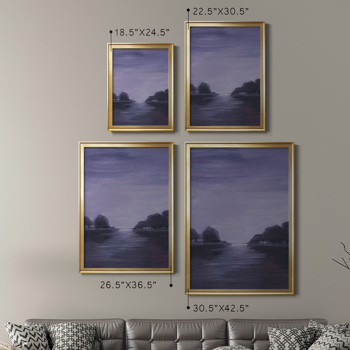 Amethyst Moonlight II - Modern Framed Canvas Print