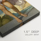 Close-up of a gallery-wrapped canvas corner showing a refined scene with gentle shading, highlighting texture and print detail.