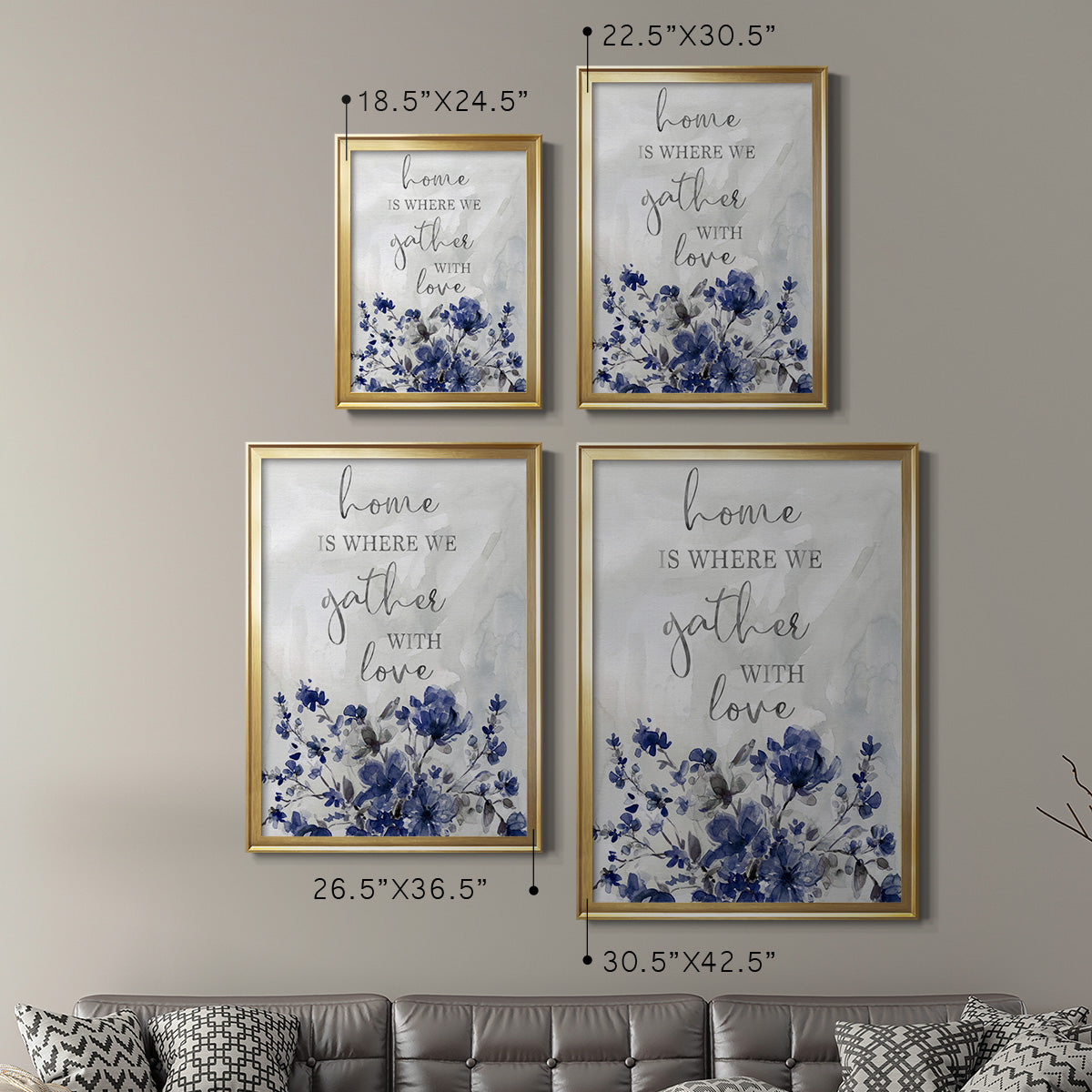 Gather With Love - Modern Framed Canvas Print