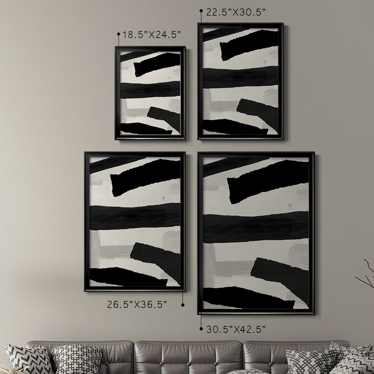 Mountain Paths I - Modern Framed Canvas Print