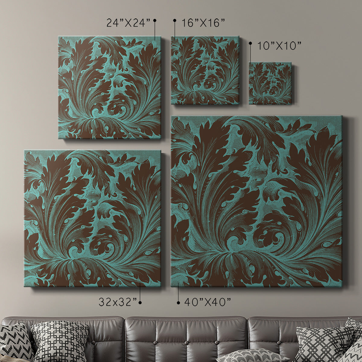 Azure Acanthus IV-Premium Gallery Wrapped Canvas - Ready to Hang