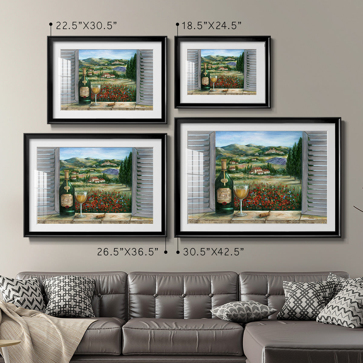 Tuscan White and Poppies Premium Framed Print - Ready to Hang