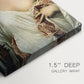 Close-up of a gallery-wrapped canvas corner showing a classic composition with balanced light, highlighting texture and print detail.