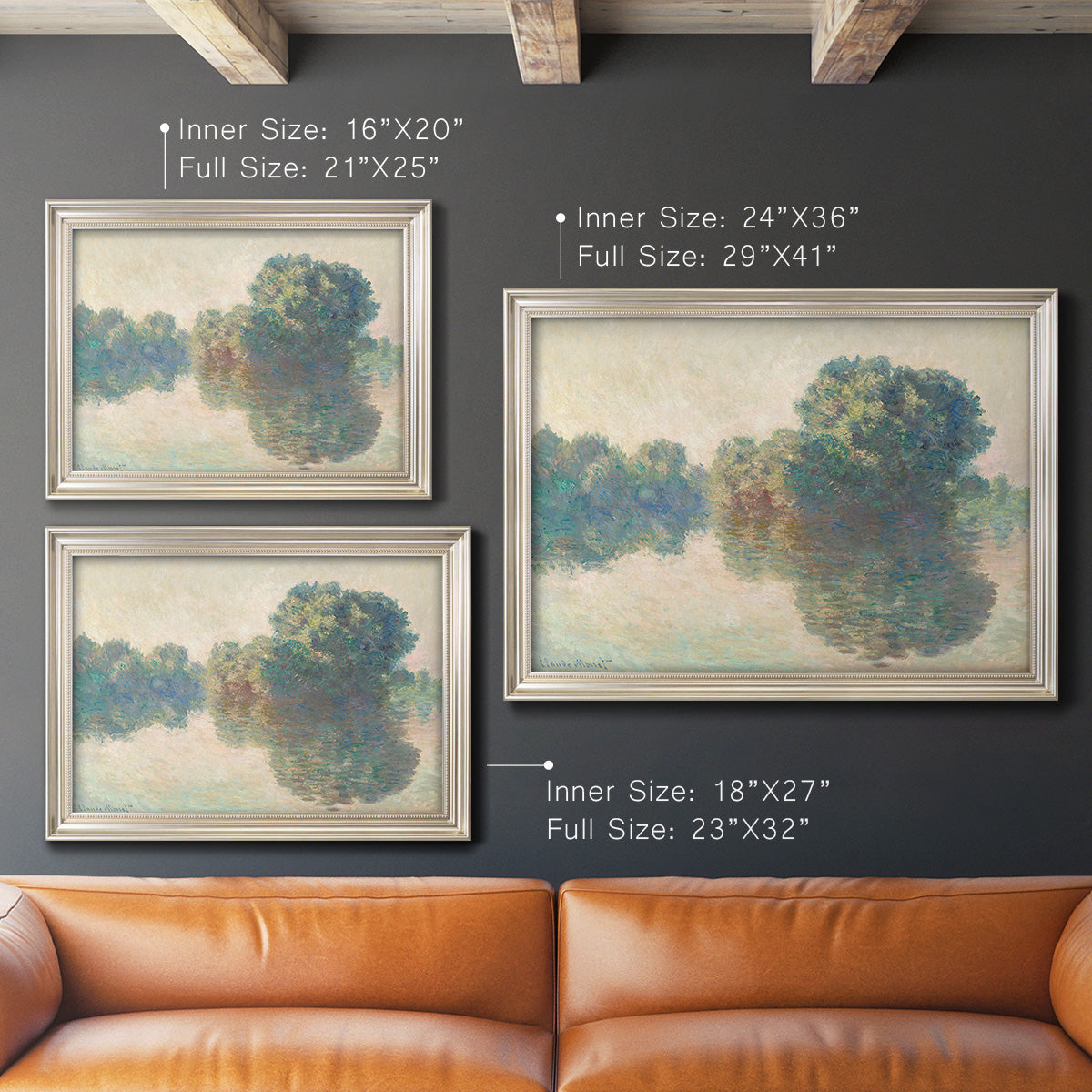 The Seine at Giverny - Ornate Framed Canvas Print